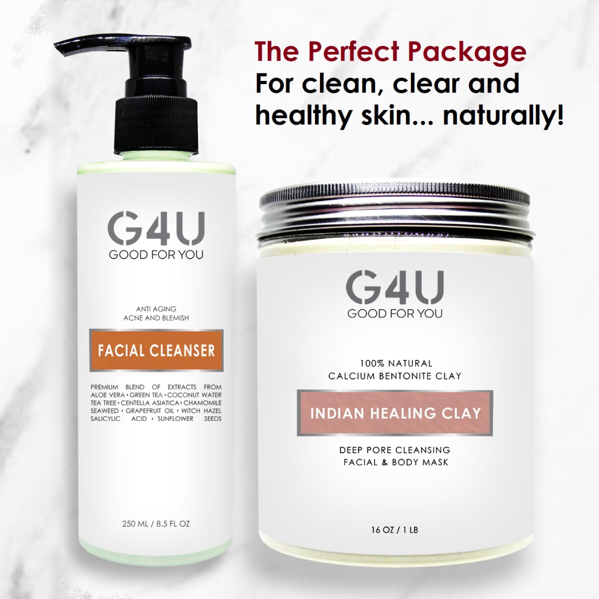G4U Facial Cleanser and Clay Face Mask